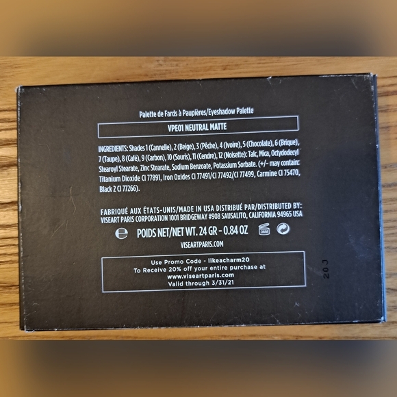 NIB Viseart Ombre Professional 12 Pan Eyeshadow Cosmetic Beauty Makeup Palette - Picture 3 of 3